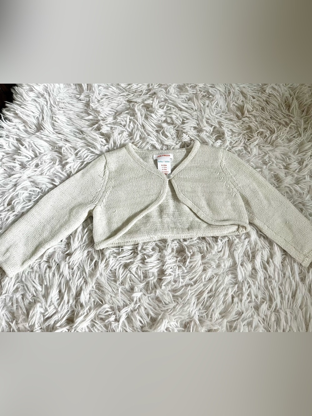 Joe Fresh Cream and Glitter Knit Baby Bolero Sweater